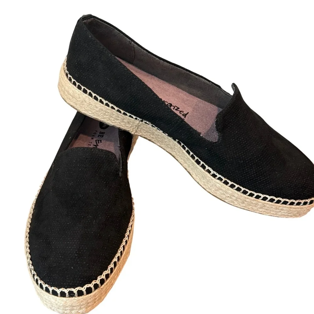 Dr Scholls Find Me Perforated Espadrille Flats Shoes in Black-Womens 7M - NWOB